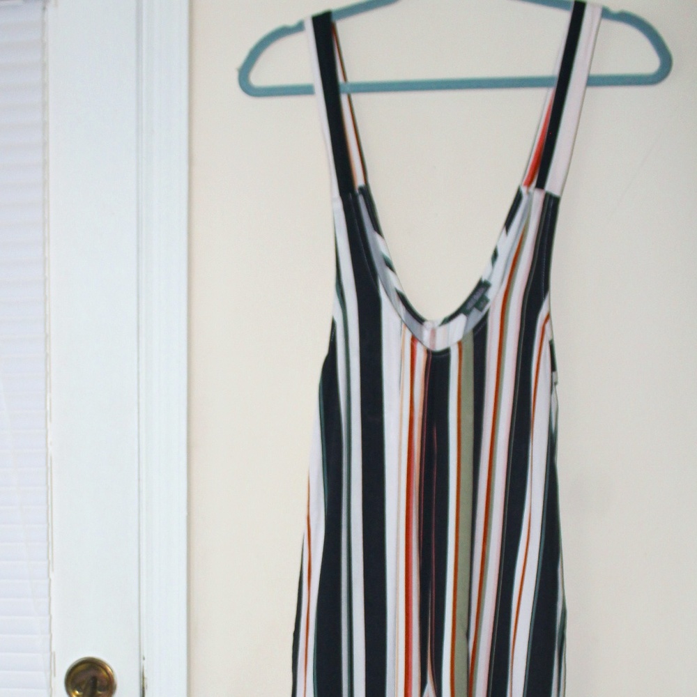 Stripped Wide-leg Overalls